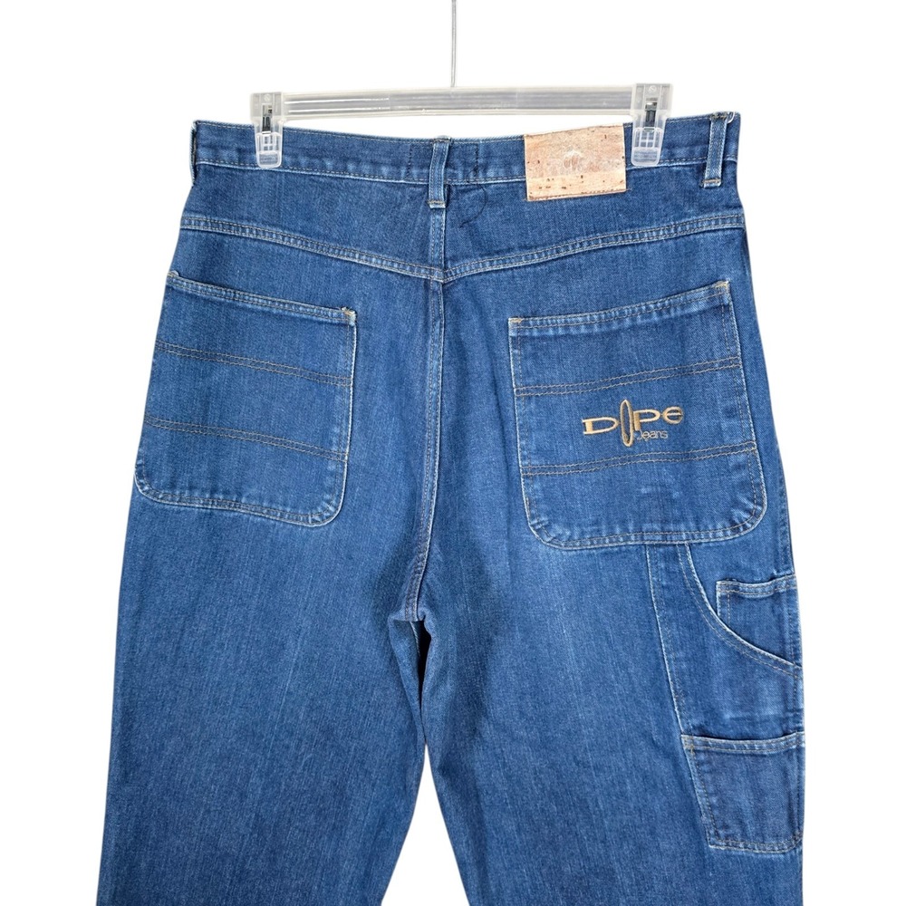 Vintagr‎ Y2K Dope Jeans Mens 36x30 Carpenter Baggy Wide Leg Hip Hop Blue Denim